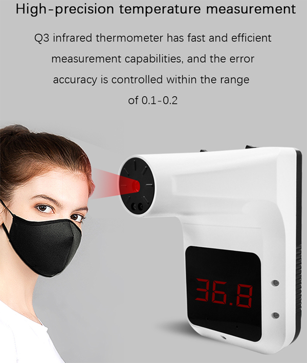 Wall mounted forehead thermometer